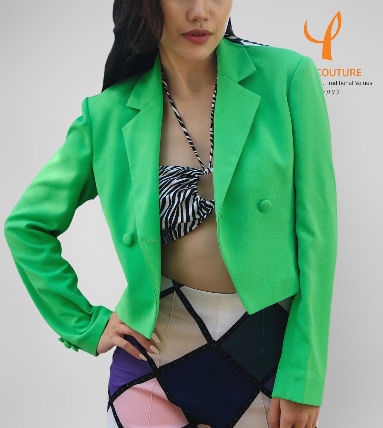 ÁO JACKET NGẮN XANH NEON