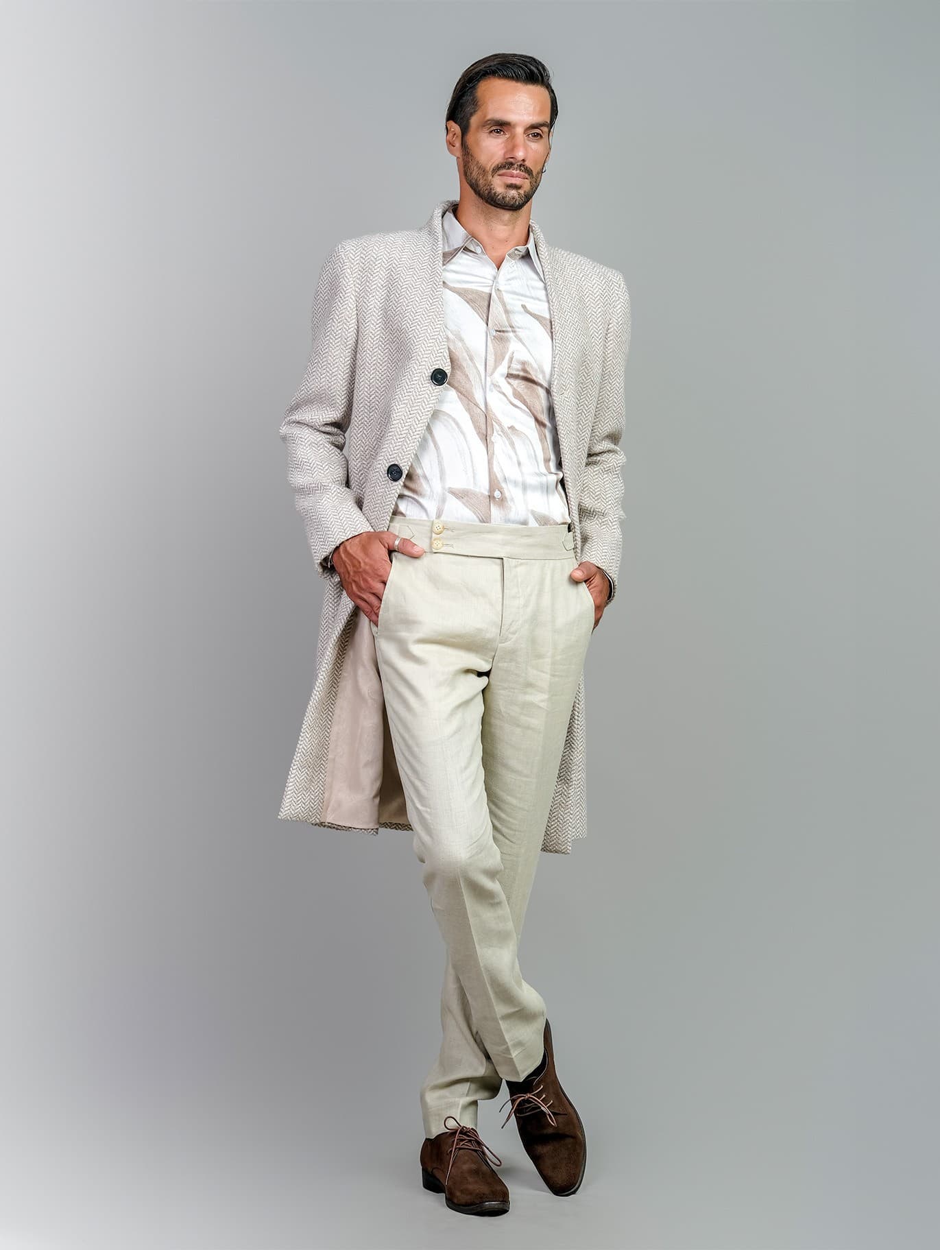 ÁO KHOÁC DẠ VÀ QUẦN LINEN BE