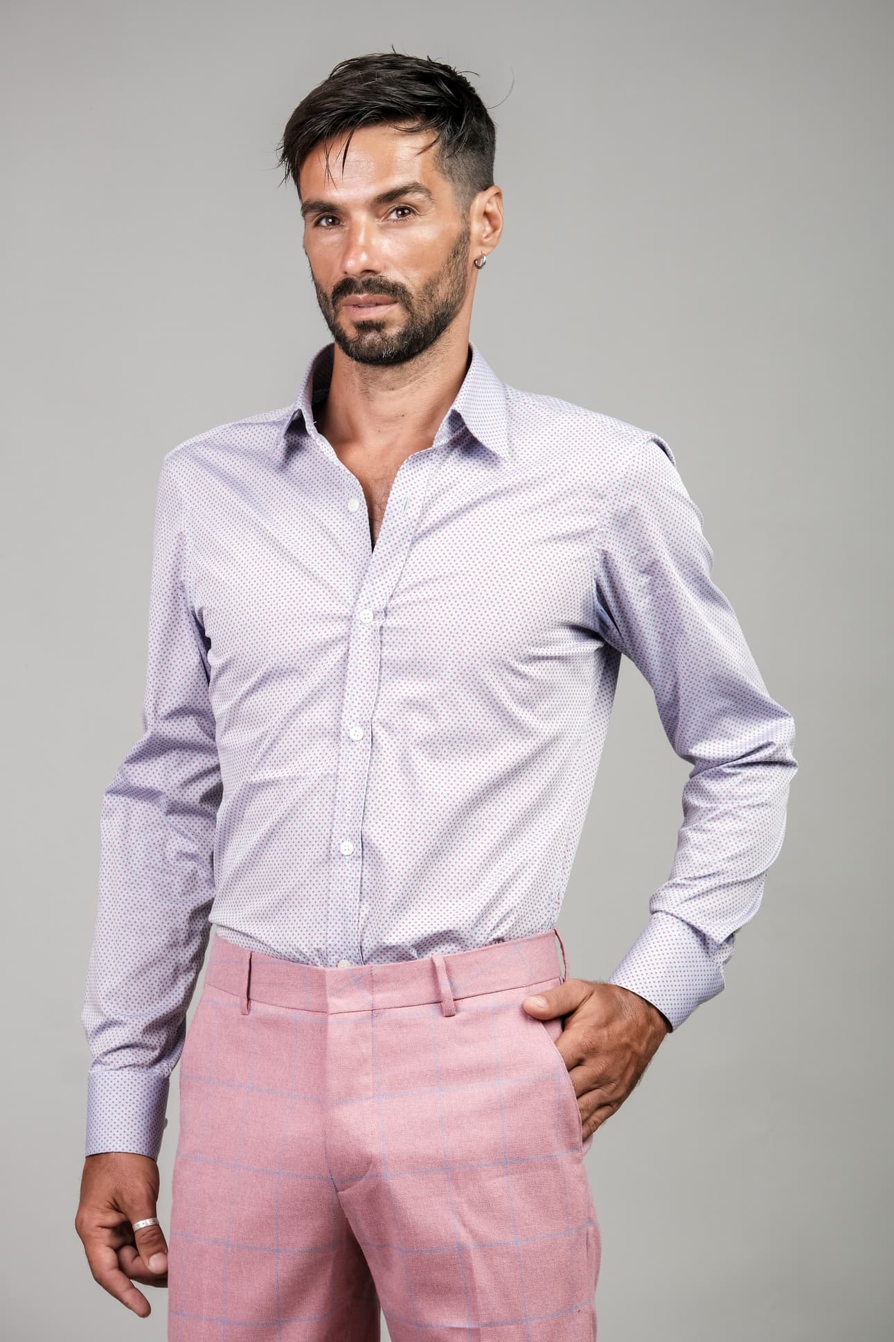SƠ MI COTTON HỌA TIẾT CHẤM BI