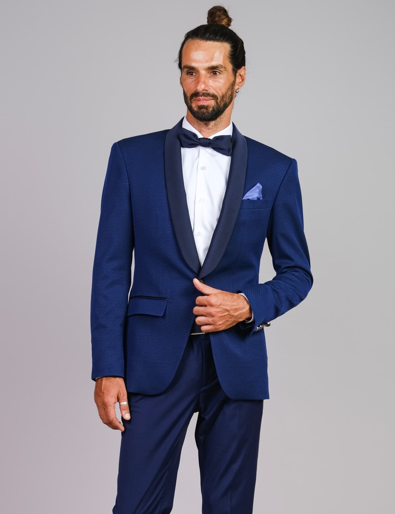  JACKET TUXEDO XANH CỔ BAU SAM