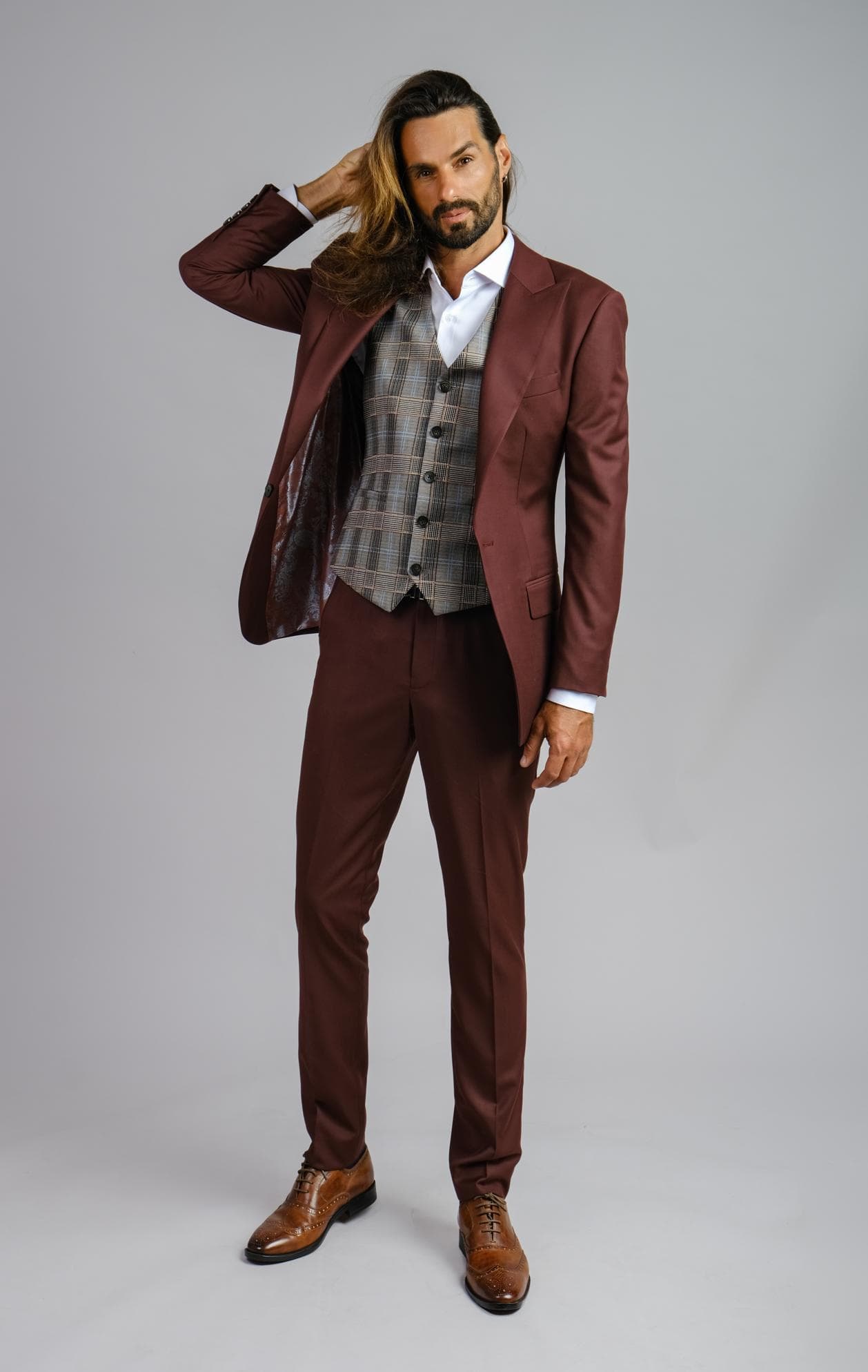 BỘ SUIT 3 MẢNH KẾT HỢP ÁO KHOÁC DÁNG DÀI