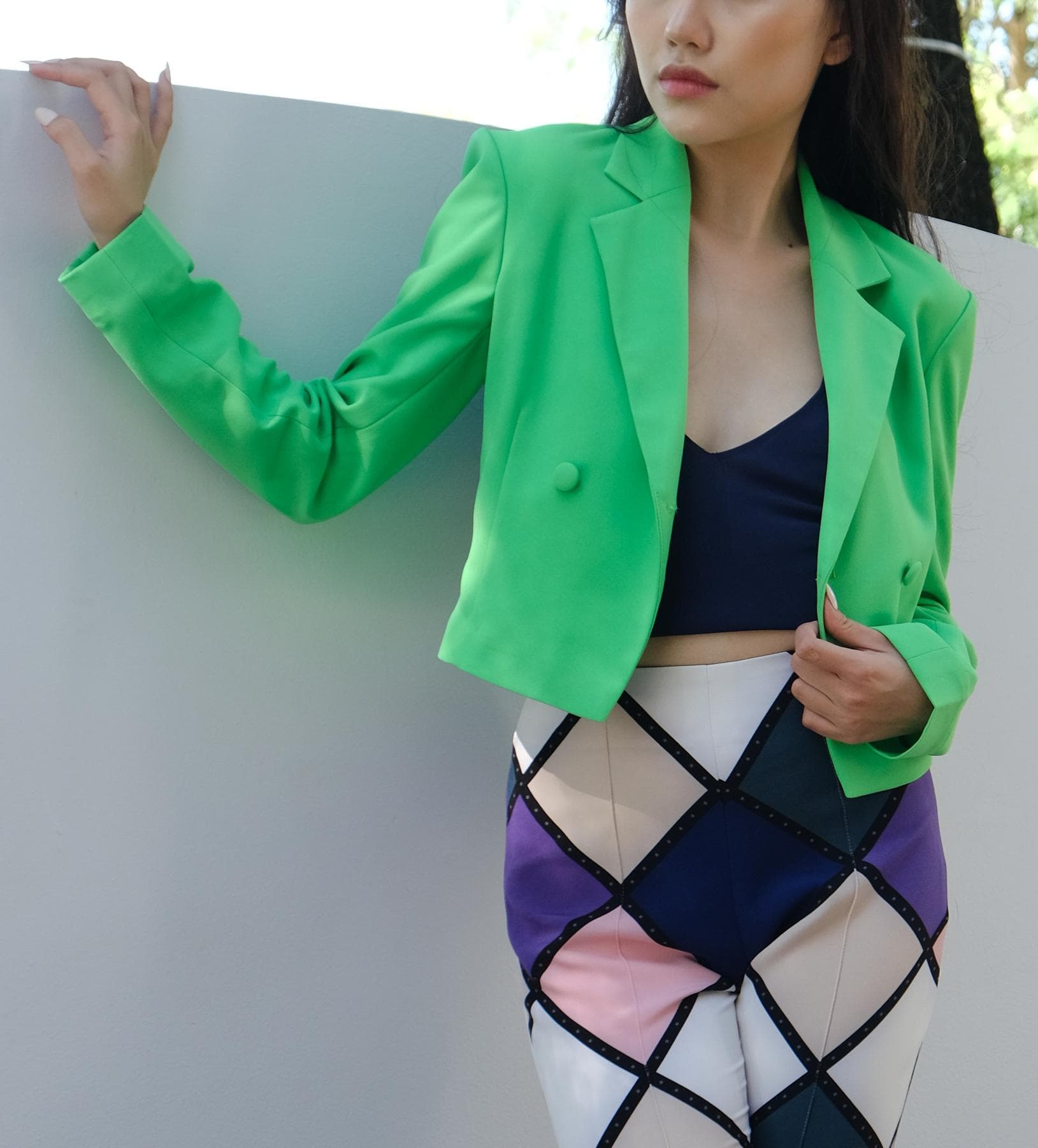 ÁO JACKET NGẮN XANH NEON