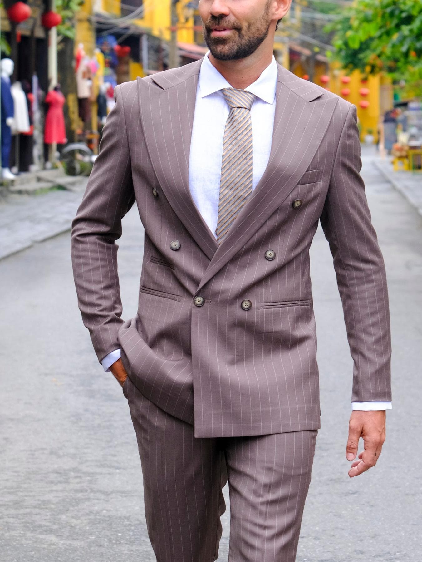 ÁO JACKET Ý SỌC MOKA