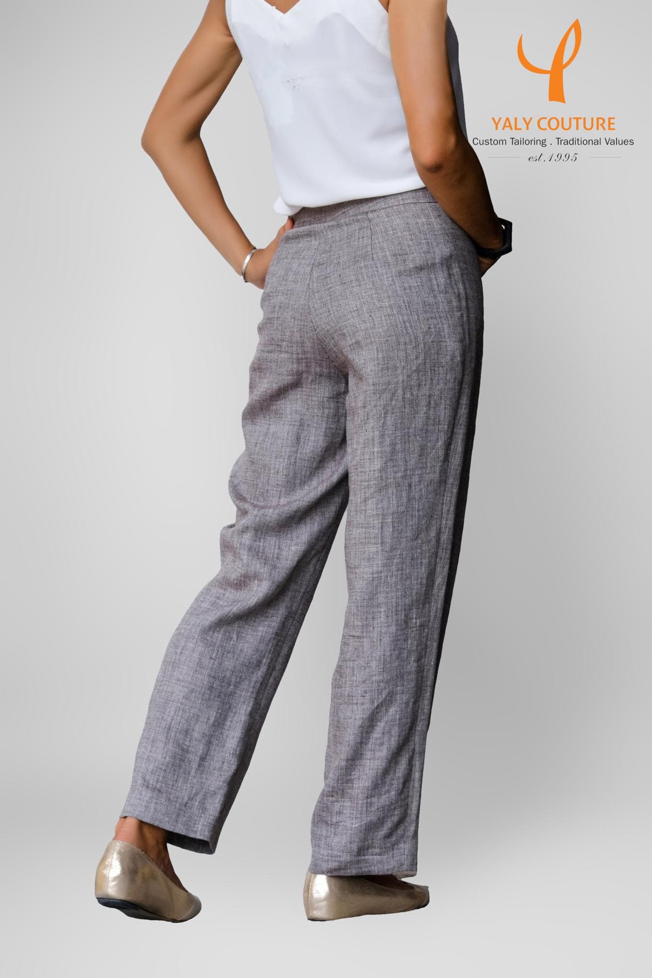 QUẦN LINEN XANH NÚT TRƯỚC