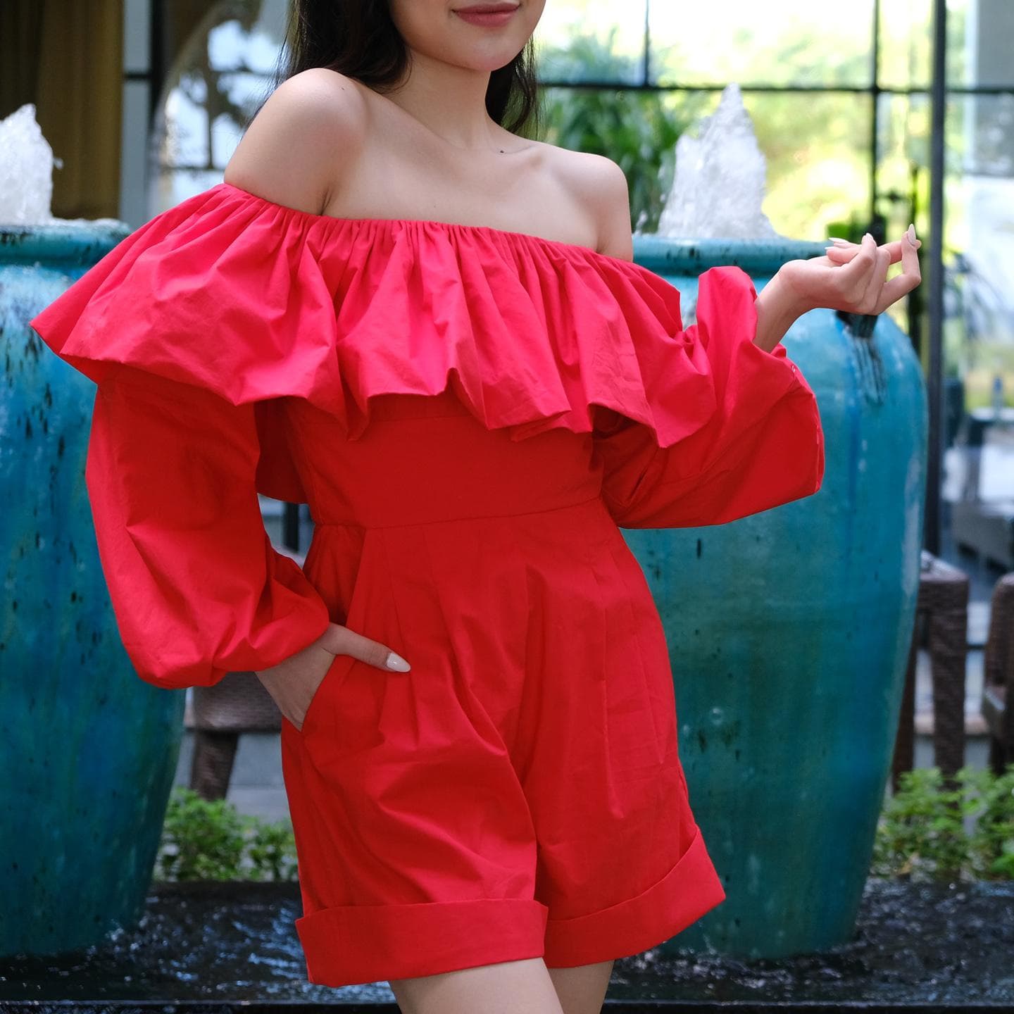 ĐẦM COTTON TRỄ VAI