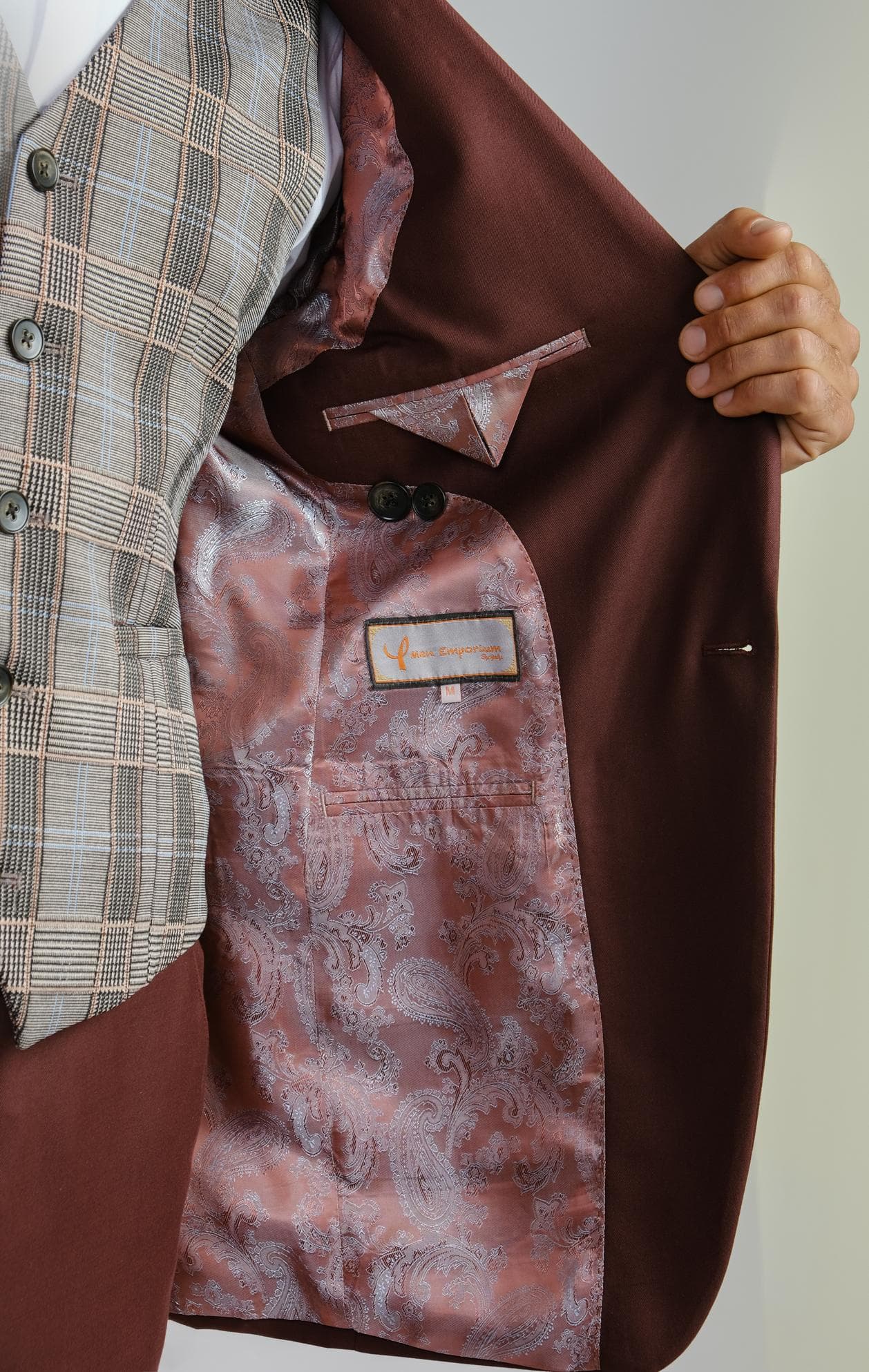 BỘ SUIT 3 MẢNH PHA LEN Ý MÀU ĐỎ ĐÔ