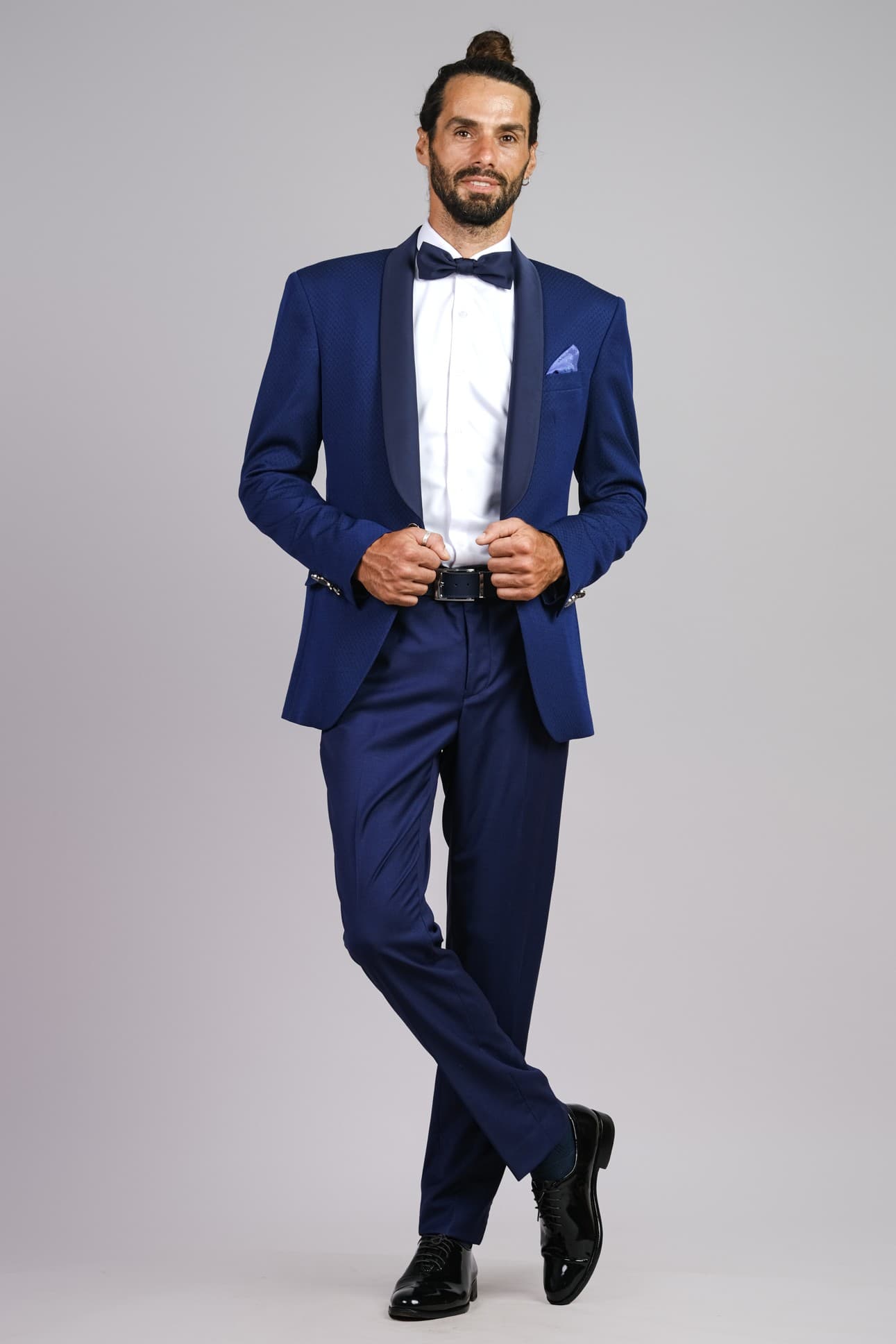  JACKET TUXEDO XANH CỔ BAU SAM