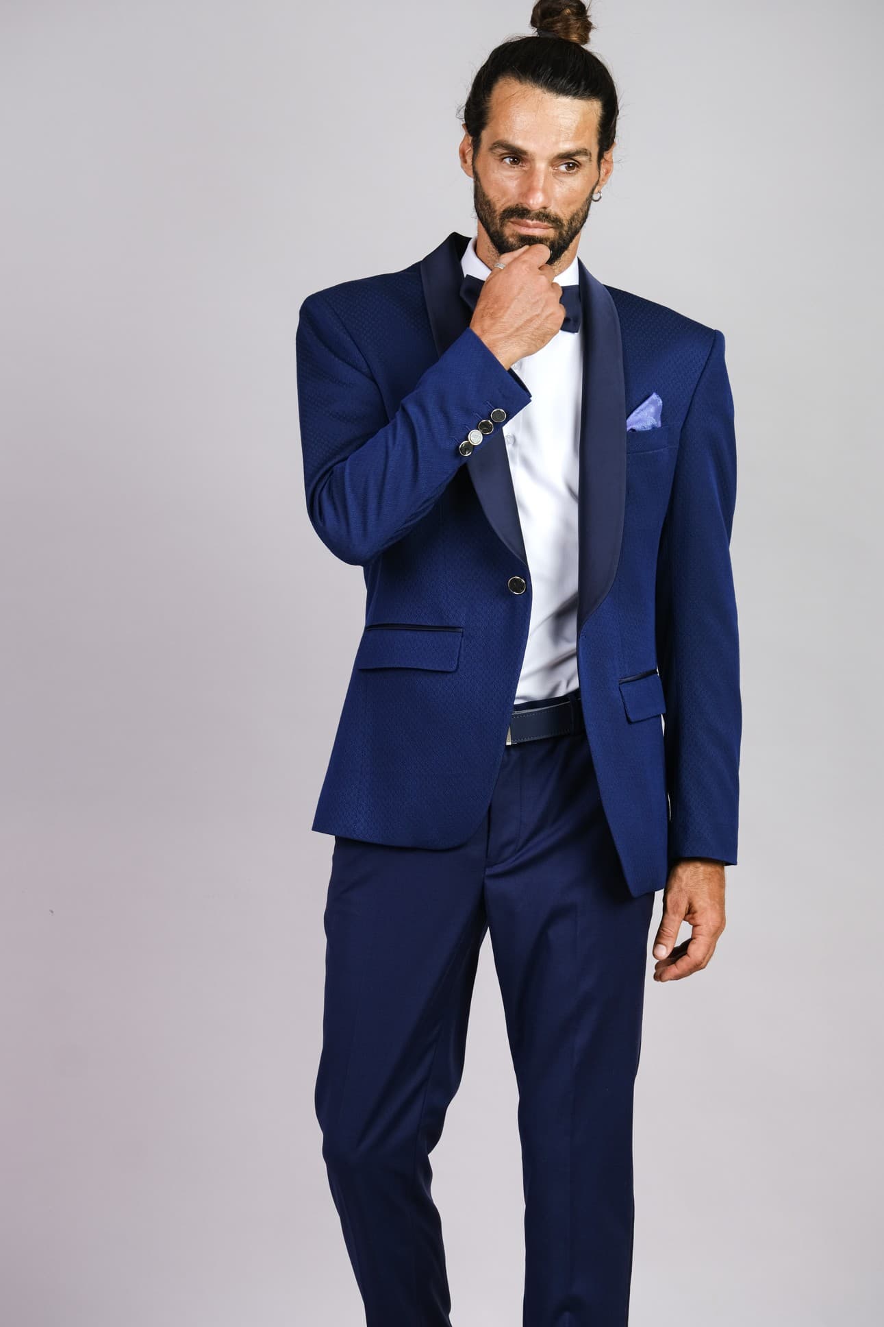  JACKET TUXEDO XANH CỔ BAU SAM