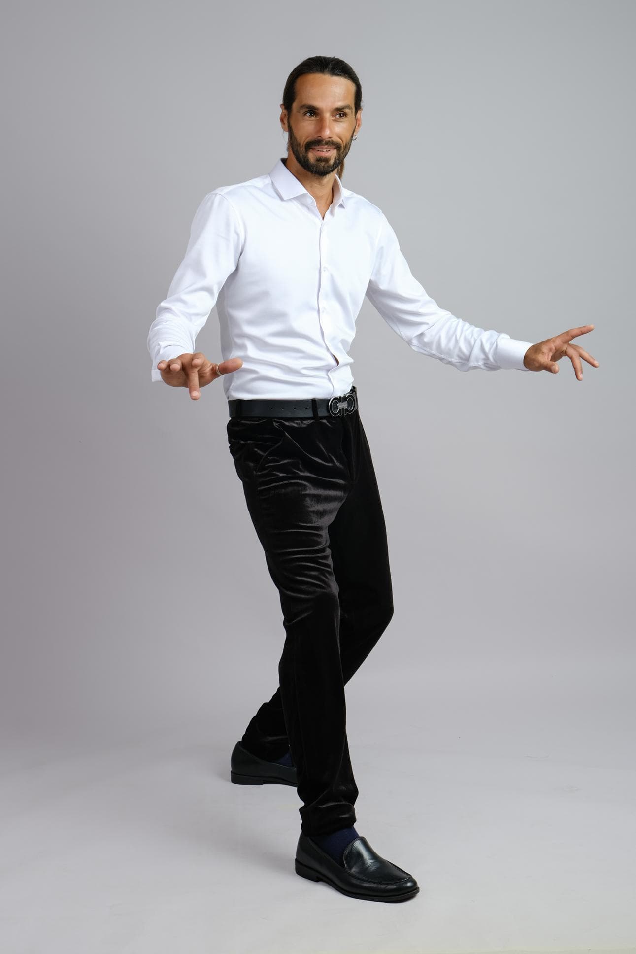 LUXURIOUS BLACK VELVET TROUSERS