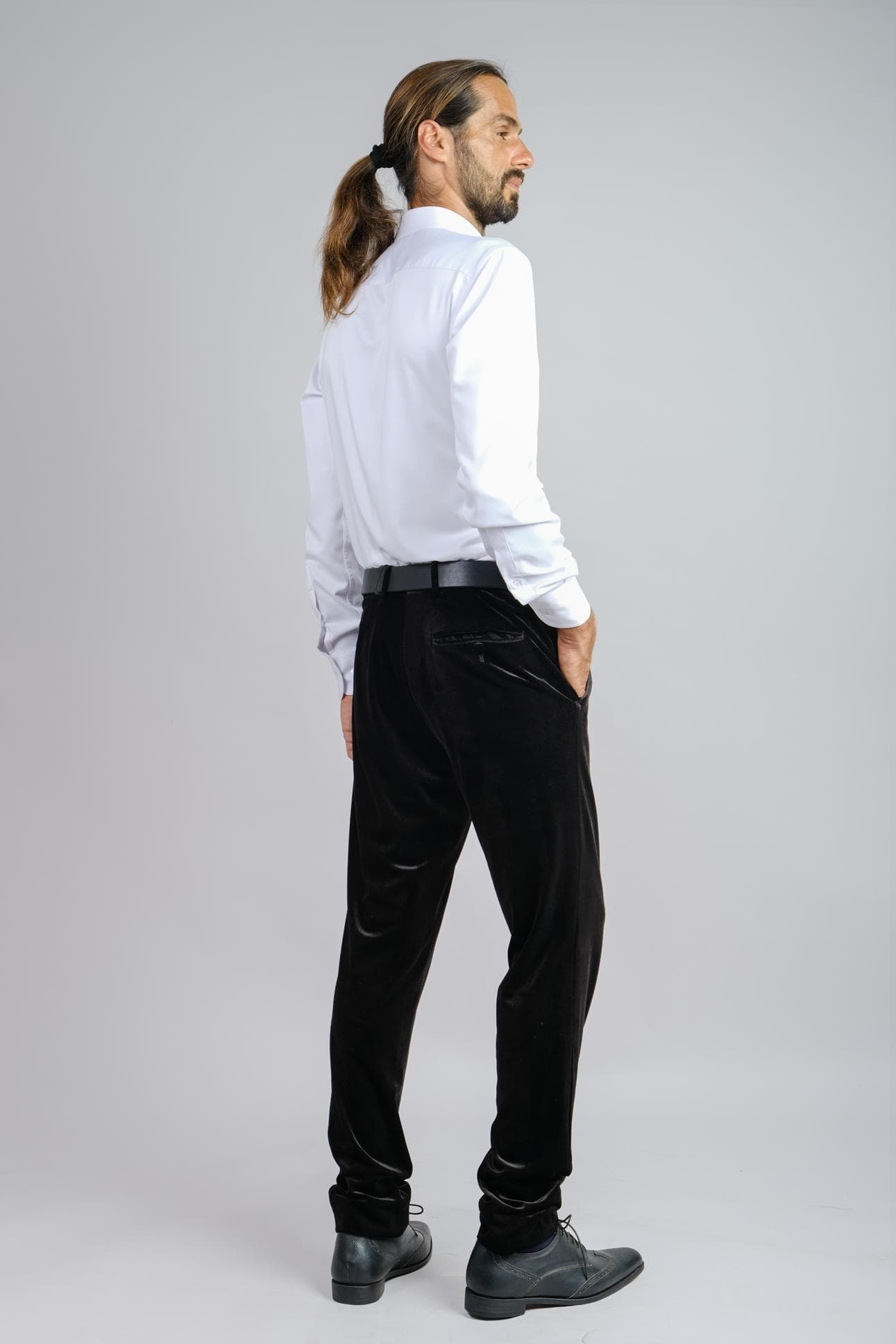 LUXURIOUS BLACK VELVET TROUSERS