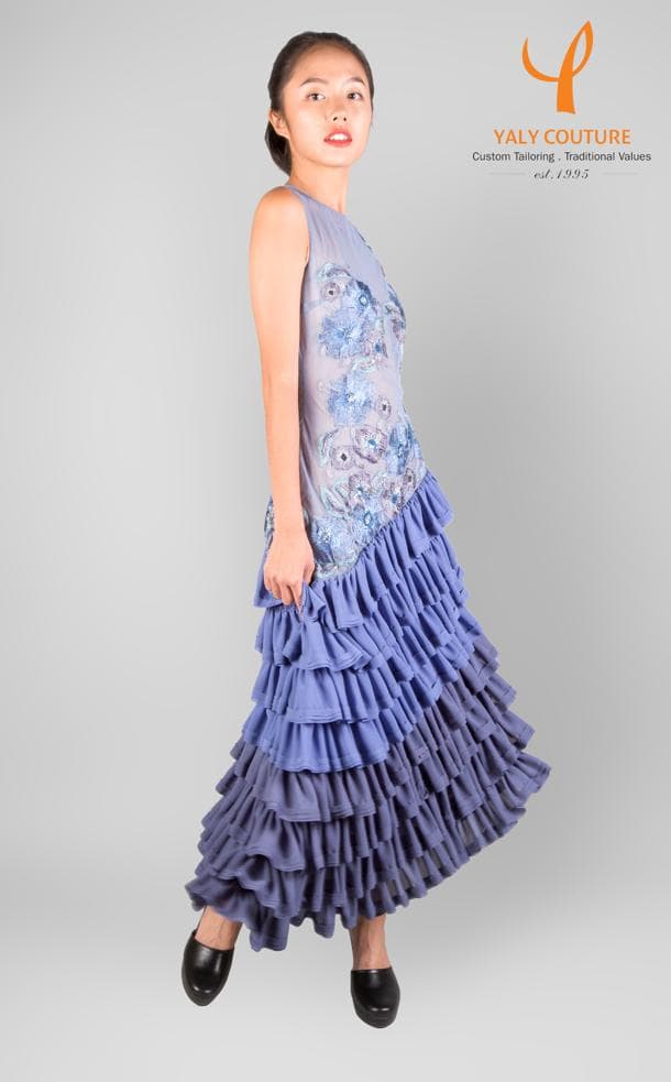 ĐẦM LƯỚI TẦNG THÊU HOA