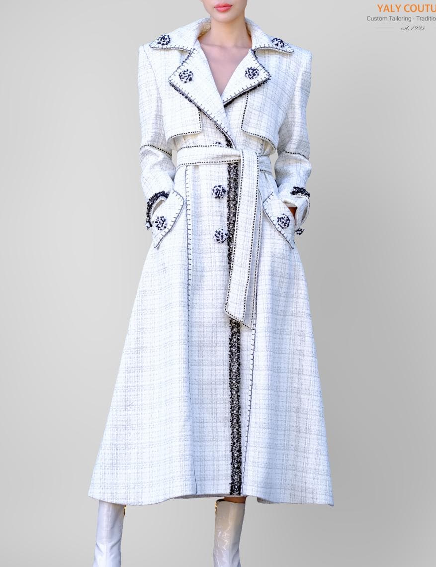 ÁO KHOÁC DẠ TWEED NÚT CƯỜM ẤN TƯỢNG
