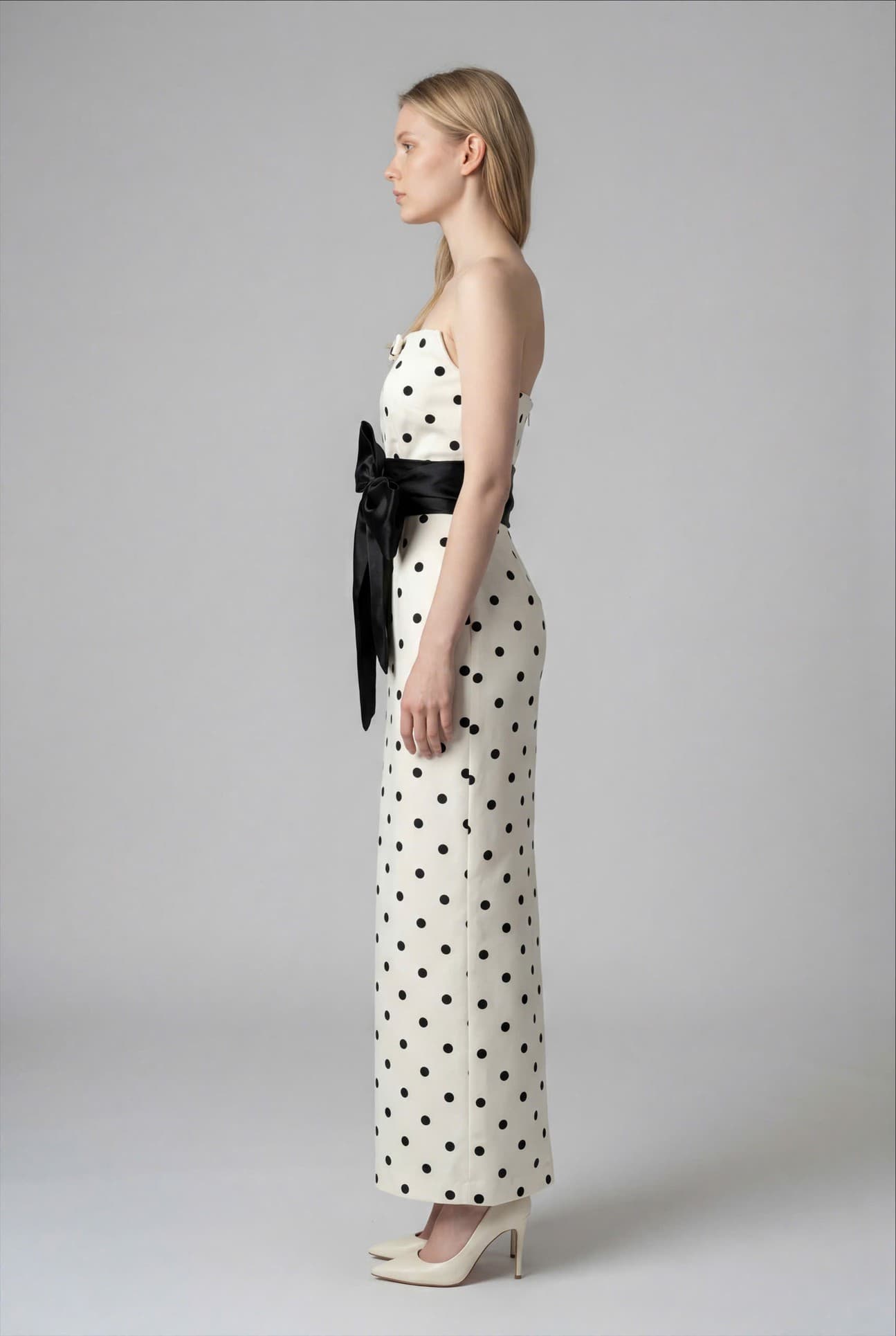 POLKA DOT COLUMN DRESS